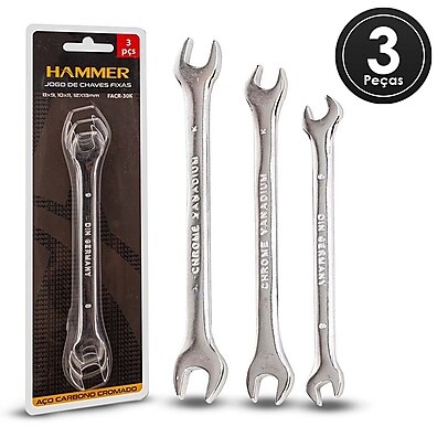 Chave Fixa Hammer: Kit 3 Peças Essenciais
