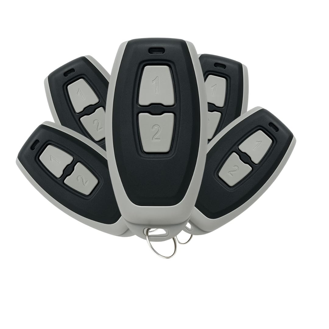 Kit 5 Controles Remotos Universais 433MHz para Portão Automático e Alarme - Modelo Chaveiro