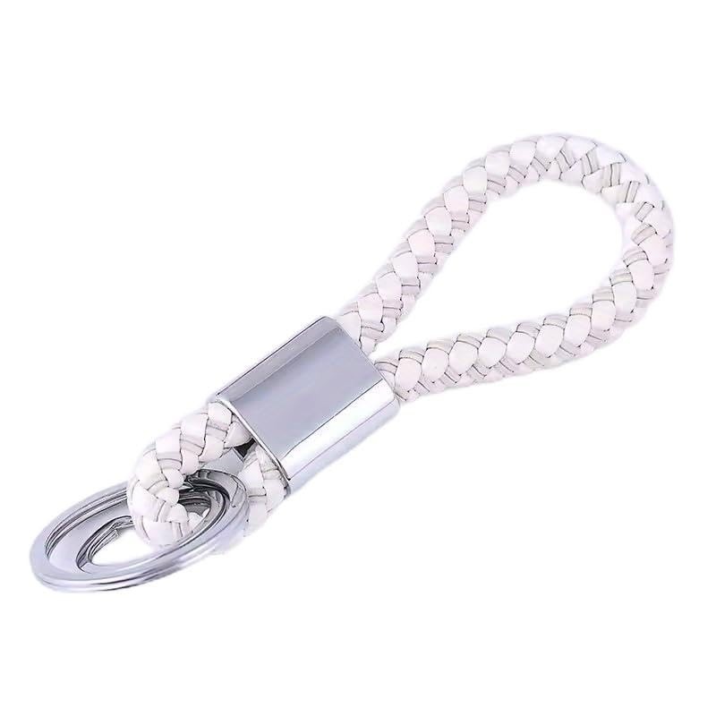1 chaveiro de couro simples para chave de carro de negócios, bolsa moderna, acessórios de berloque, novo chaveiro, Branco, P