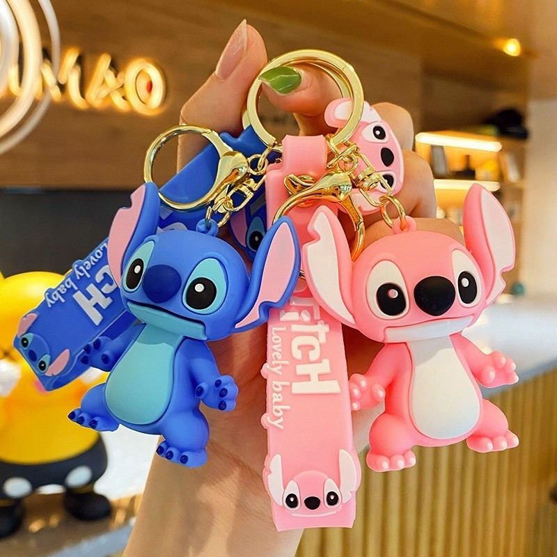 Chaveiro Stitch Angel Lilo 3D – Kit Casal para Coleção e Dia a Dia
