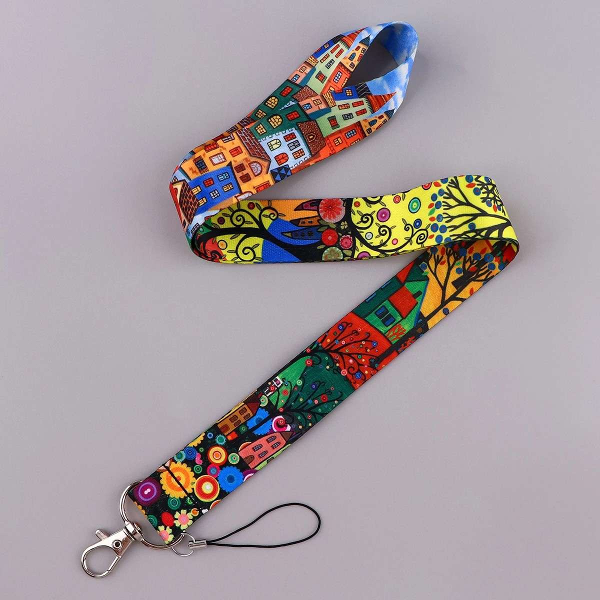 Chaveiro/Corda de Celular Florestal: Arte e Praticidade