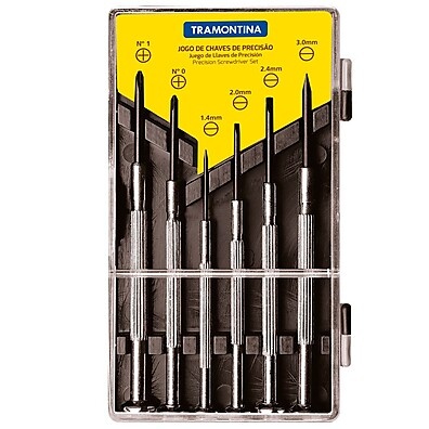 Chaves de Precisão Tramontina 6 Peças – PH0 a PH1 e 1,4 a 3mm