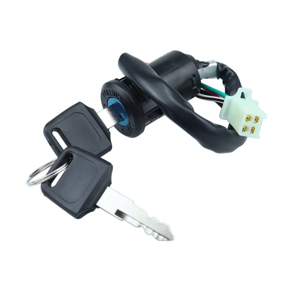 Kit Chave de Ignição 4 Pinos para Moto/Quadriciclo Chinês 50cc-250cc | Completo com 2 Chaves