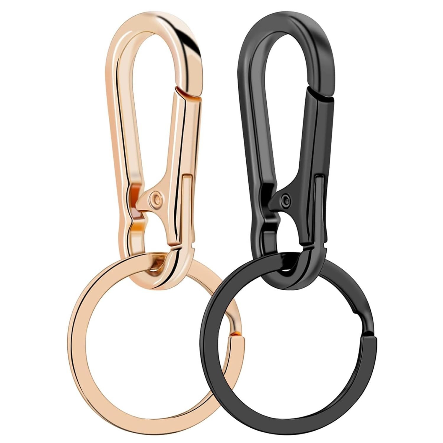 Pacote com 2 chaveiros de metal - porta-chaves para homens e mulheres, conjunto organizador de chaves preto e dourado, localizador de chaves de carro doméstico