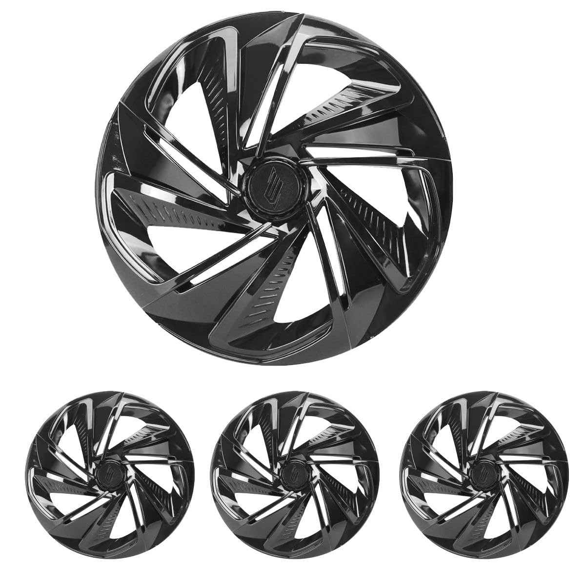 Jogo de Calotas Nitro Black Aro 13 para Chevrolet Onix, Prisma, Corsa, Celta, Montana, Agile, Cobalt, Meriva, Spin, Astra + Selo Resinado