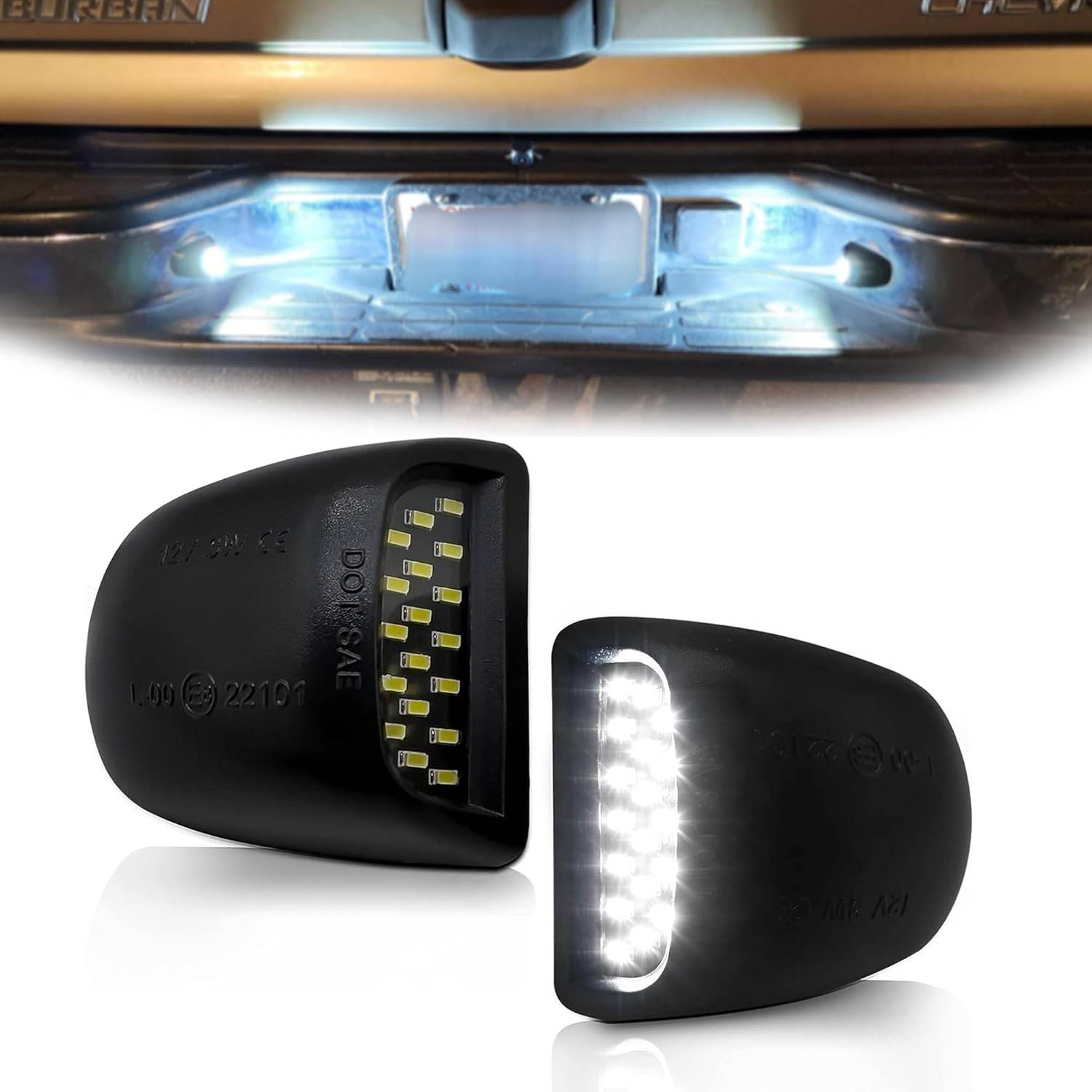 Lâmpada LED Placa Chevy Silverado/Sierra/Tahoe/Suburban GMC Yukon - Branco 6500K