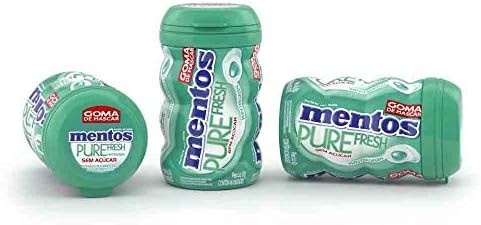 Chiclete Mentos Purefresh Wintergreen Com 6 Potes - 552g
