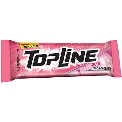 Chiclete Topline Tutti Frutti Zero Açúcar: Sabor Intenso Sem Culpa!