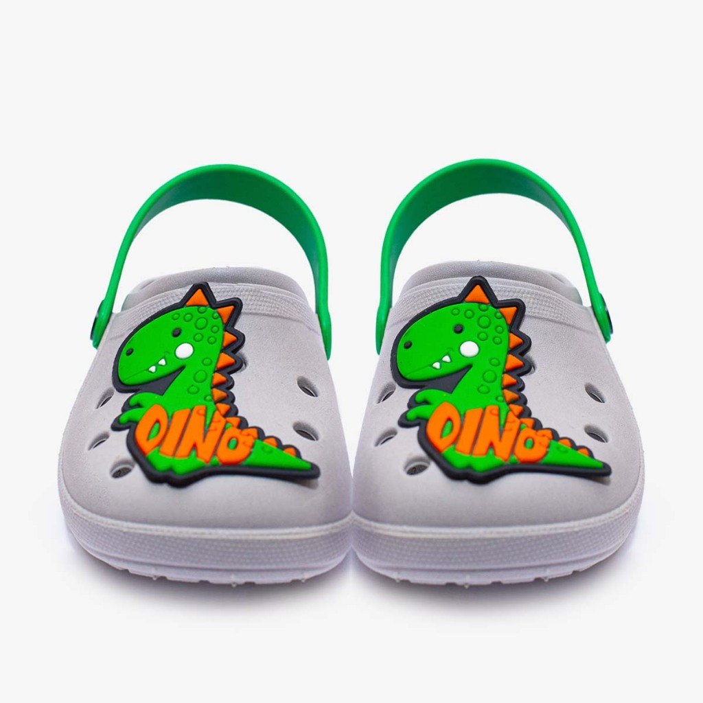 Chinelo Infantil Dinossauro Cinza e Verde: Conforto e Estilo para os Pequenos