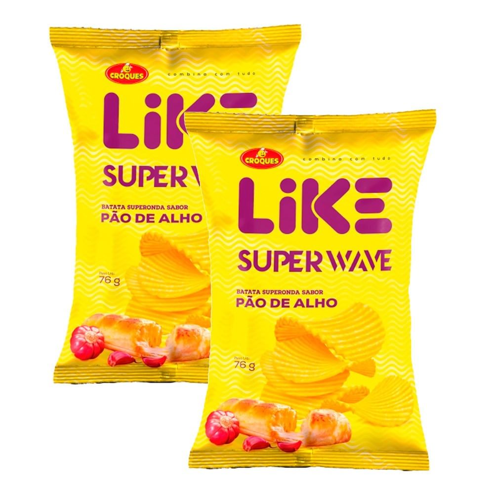 Chips Pão de Alho Croques Like: Kit com 2 (76g)