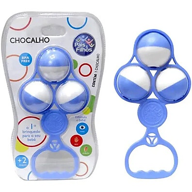 Chocalho Infantil Solapa Azul: Diversão Segura!