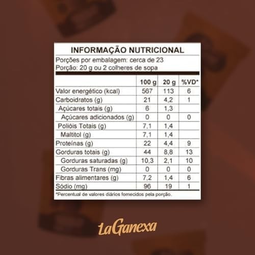 LA GANEXA Pasta De Amendoim Sabor Chocolate Ao Leite Com Whey 1 005Kg