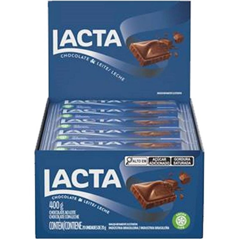 Chocolate Lacta ao Leite Barrinha 20g – Caixa com 20 Unidades