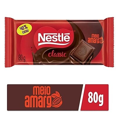 Chocolate Meio Amargo Classic 80g: Sabor Intenso!