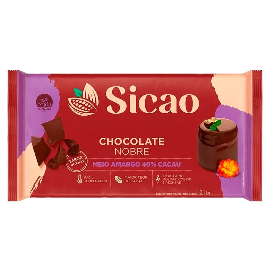Chocolate Meio Amargo Sicao Rizzo: 2,1kg de Sabor!
