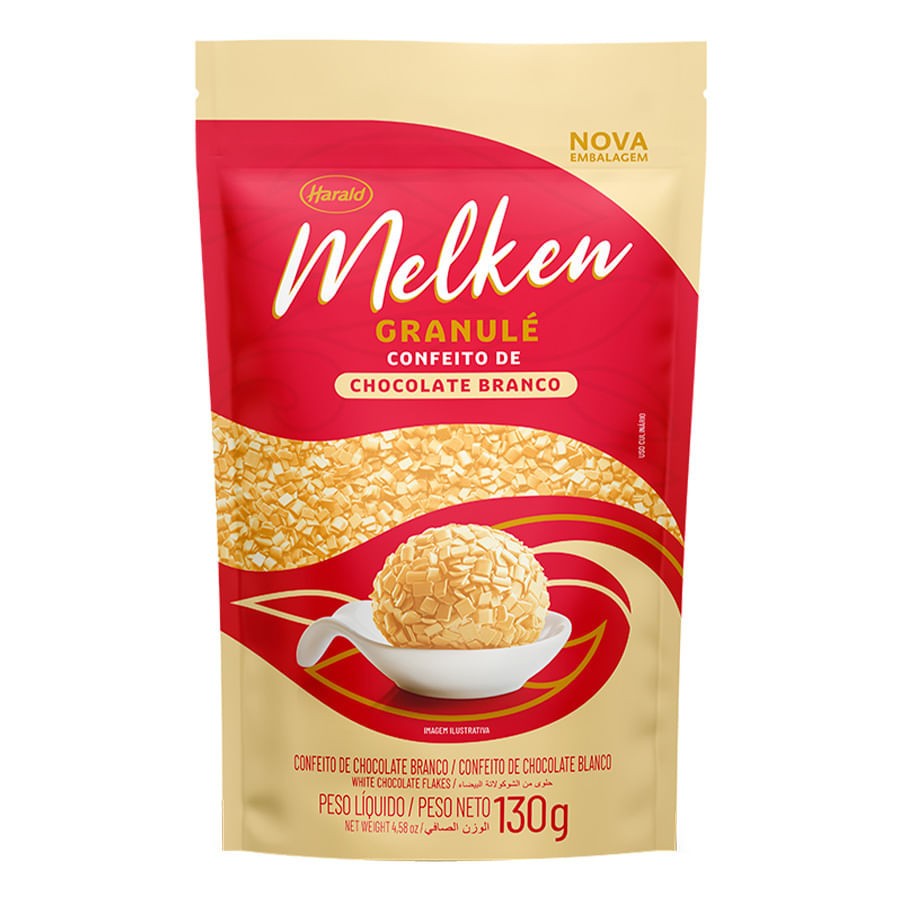 Chocolate Melken Granulé Branco 130g: Granulado Diferenciado da Harald