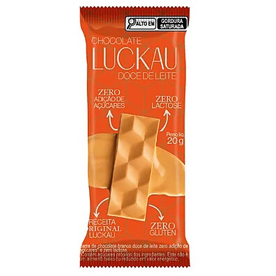 Chocolate Zero Doce de Leite 20g – Luckau: Sabor Intenso Sem Culpa!