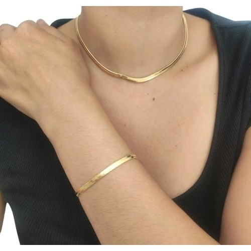 Choker Laminado + Pulseira: Elegância ao Seu Alcance