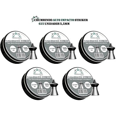 Chumbinho 5,5mm Cordilheira Striker Alto Impacto – 625 Unidades