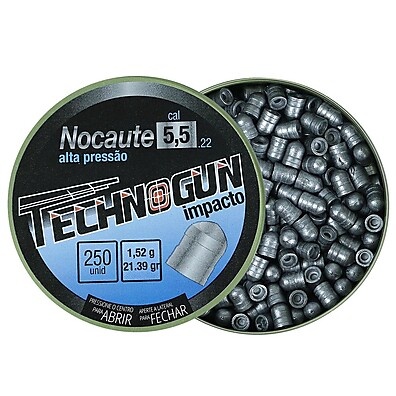 Chumbinho 5.5mm Technogun Nocaute Impacto: Potência e Precisão