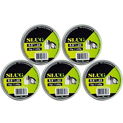 Chumbinho Slug 5.5mm: Kit com 500 Unidades Virtus de Alta Precisão