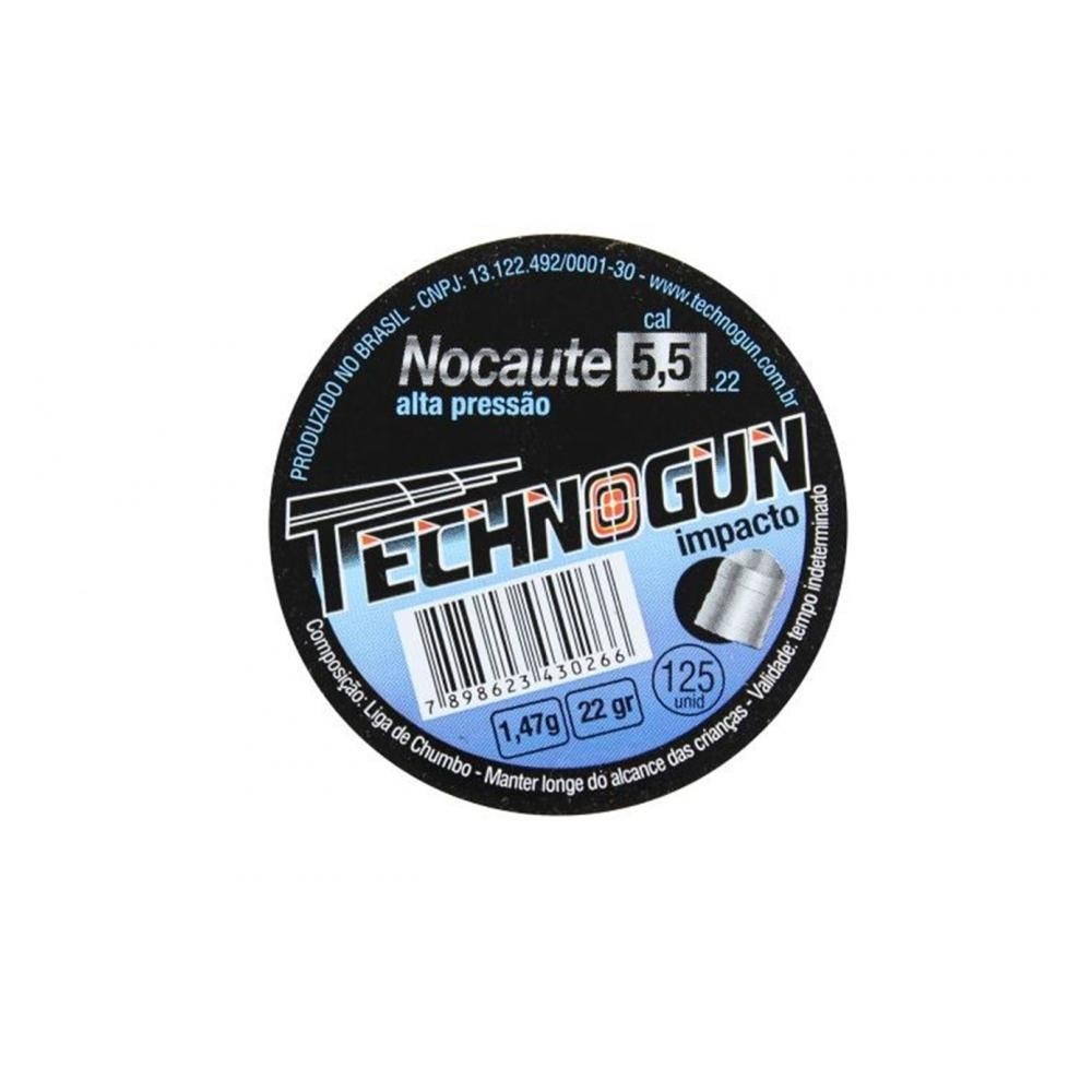 Chumbinho Technogun Nocaute 5,5mm: Impacto Extremo!