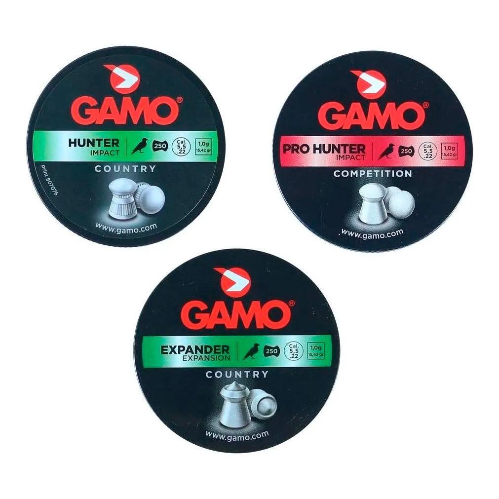 Chumbinhos Gamo 5.5mm: Kit 750un Hunter, Pro Hunter e Expander