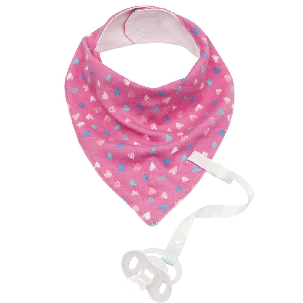 Bandana Coração com Prendedor de Chupeta Buba - Proteção e Estilo para Bebês