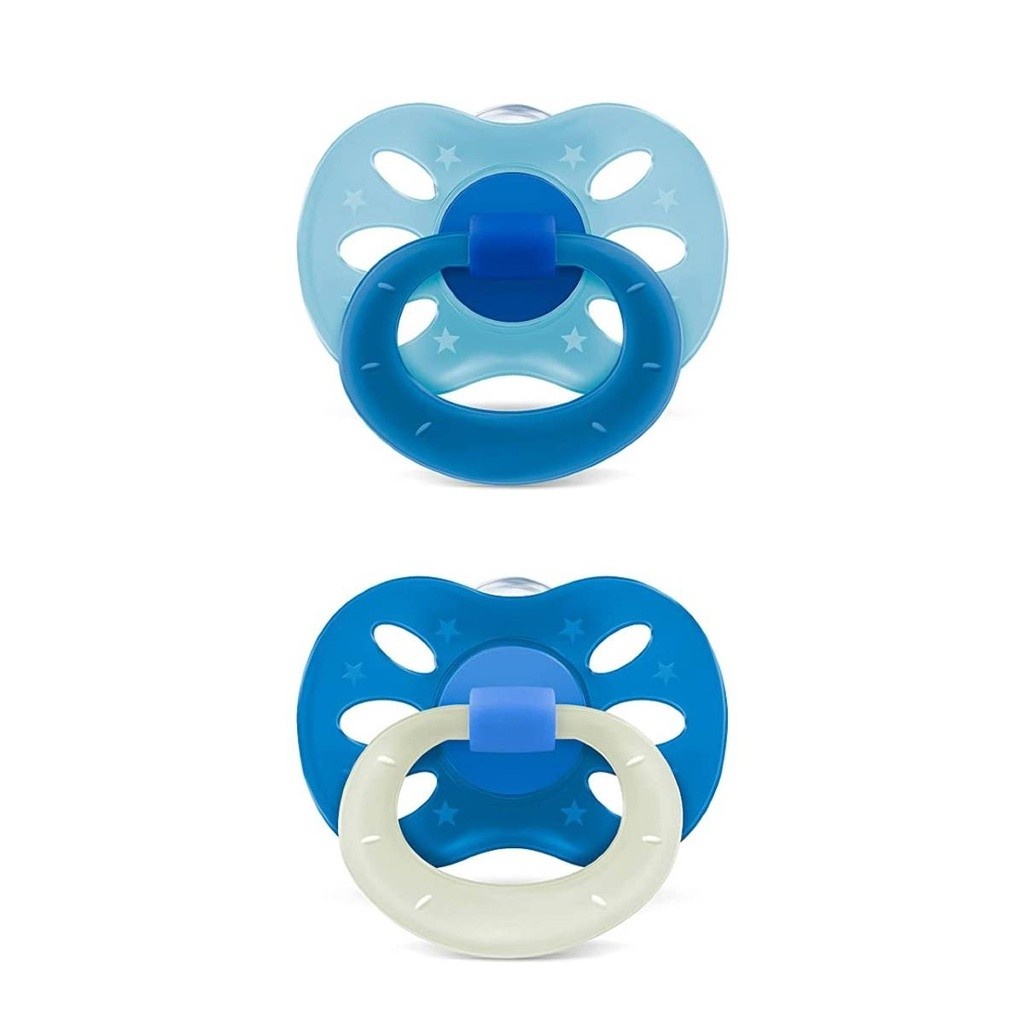 Chupeta Lillo Extra Air Brilha no Escuro: Kit 2 Azul
