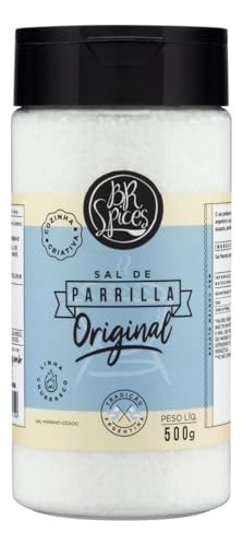 Sal de Parrilla Original, Sal Marinho Iodado, 500g BR Spices, para carnes e churrasco