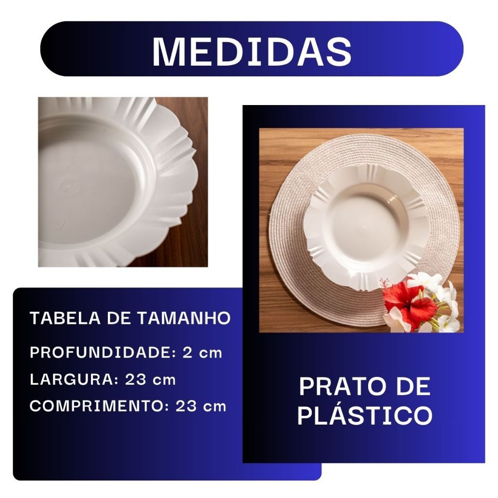 Prato Fundo Branco para Festas e Churrascos