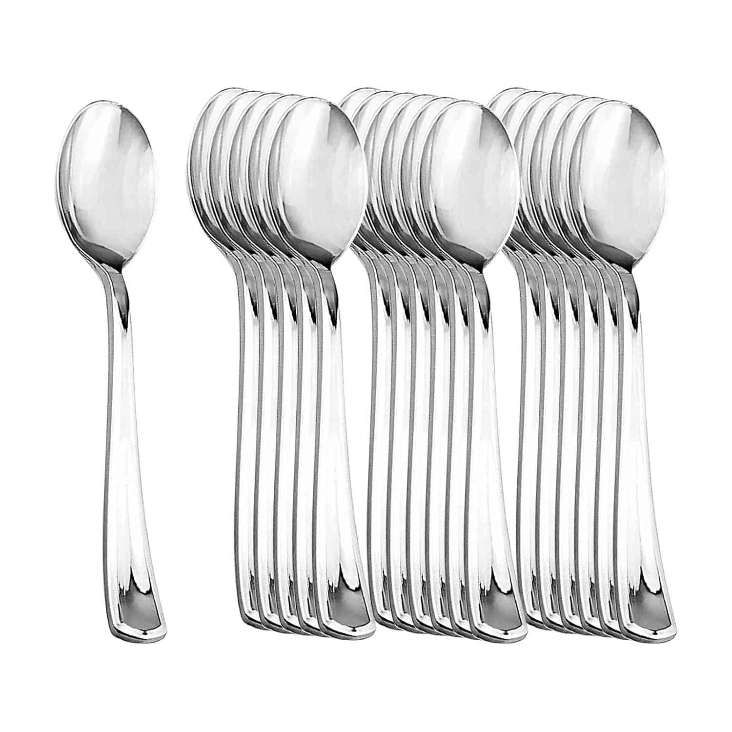 Conjunto de 18 Colheres Plásticas Descartáveis Minimalistas - Ideal para Festas, Churrascos e Eventos