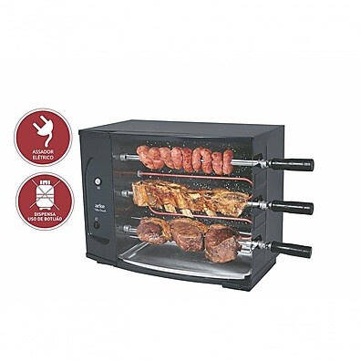 Churrasqueira Elétrica Rotativa 3 Espetos - Vitta Smart 220V