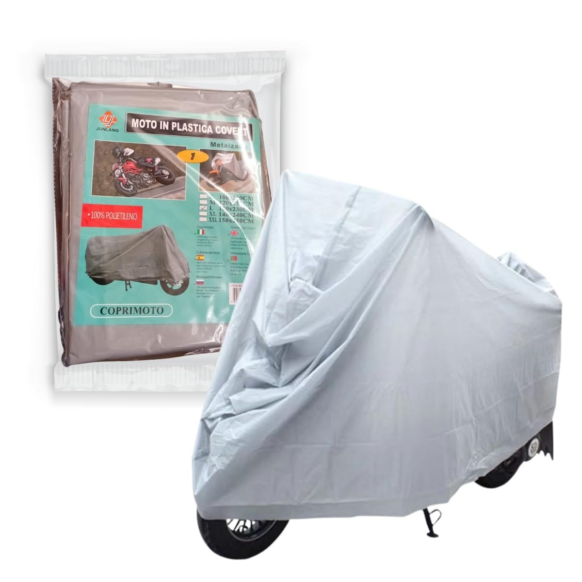 Capa de Moto Premium Impermeável 2,30m x 1,20m - Proteção Total UV, Chuva e Poeira