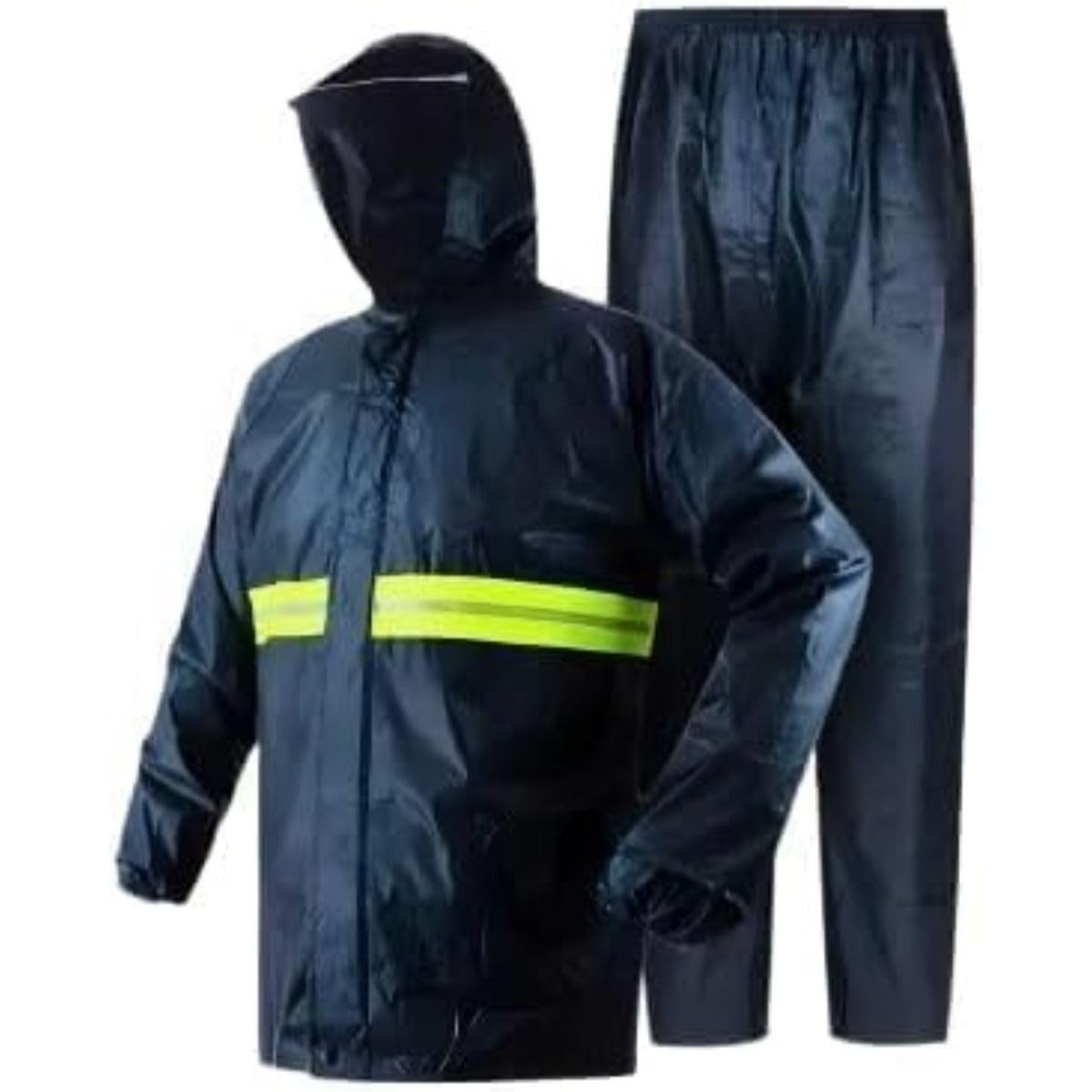 Capa de Chuva Para Motoqueiro Impermeável Azul Capa para Motoboy com Touca Faixa Refletiva e Proteção