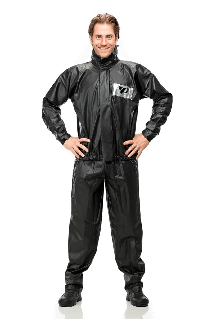 Capa de Chuva Pantaneiro 2700 PVC Com Gola, Capa de Chuva Esportiva, Conjunto Impermeável Preto, Jaqueta e Calça em PVC, para Motociclismo e Atividades ao Ar Livre