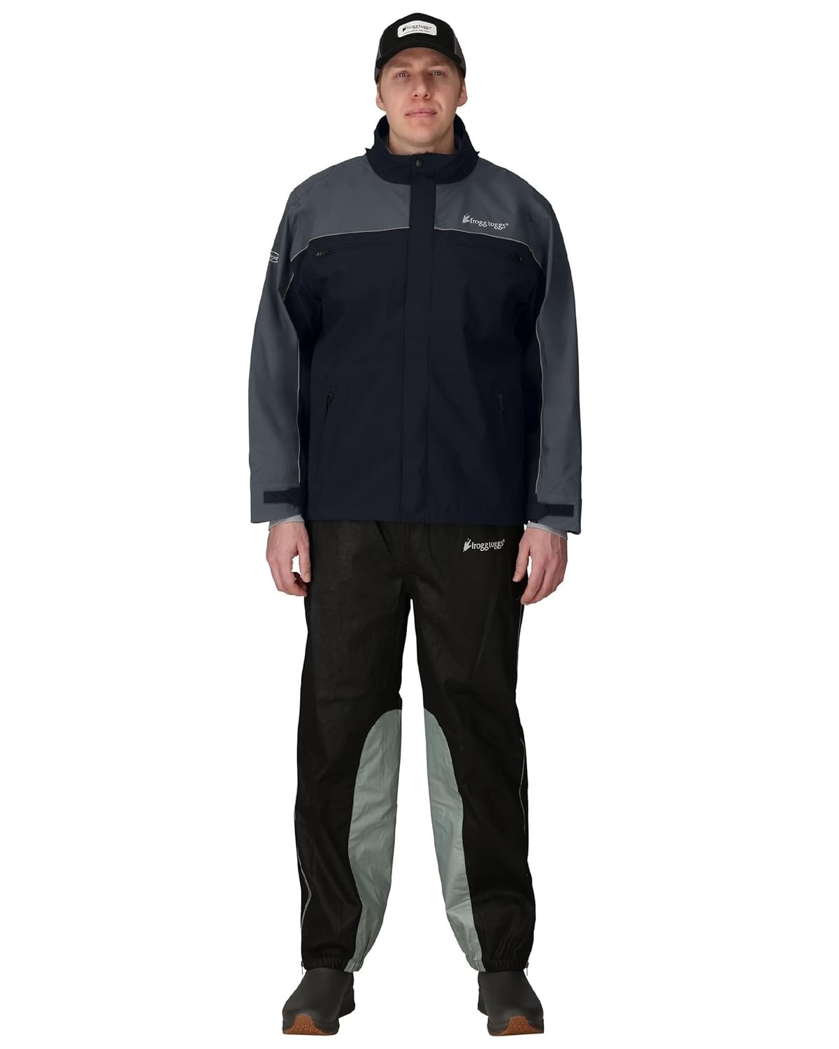 Frogg Toggs Jaqueta de chuva masculina Pilot II Cruiser impermeável, respirável, preto/verde de alta visibilidade, GG