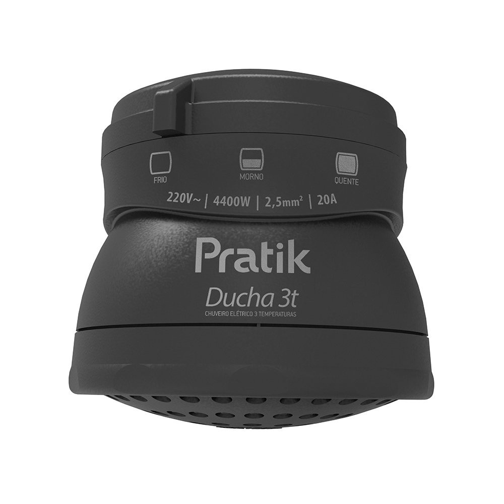 Chuveiro Pratik 4400W: 3 Temperaturas e Design Moderno
