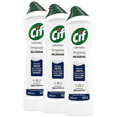 Cif Cremoso Kit 3x450ml: Limpeza Impecável!