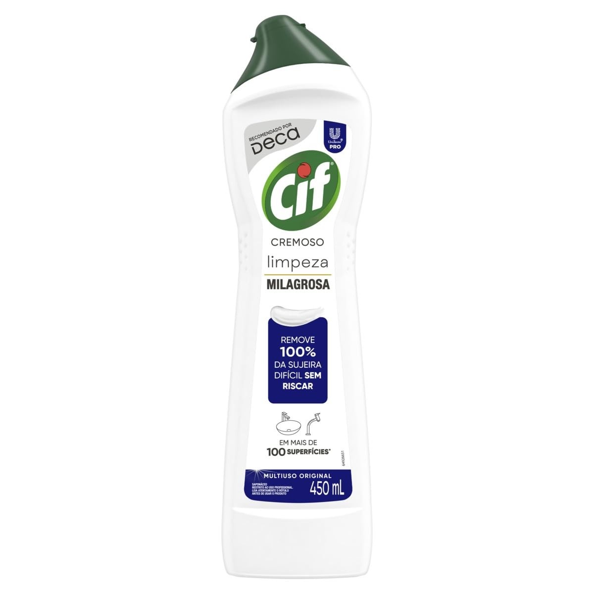 Saponáceo Cremoso Multiuso para Metais Cif Pro Squeeze 450ml - Limpeza Profunda e Brilho Duradouro