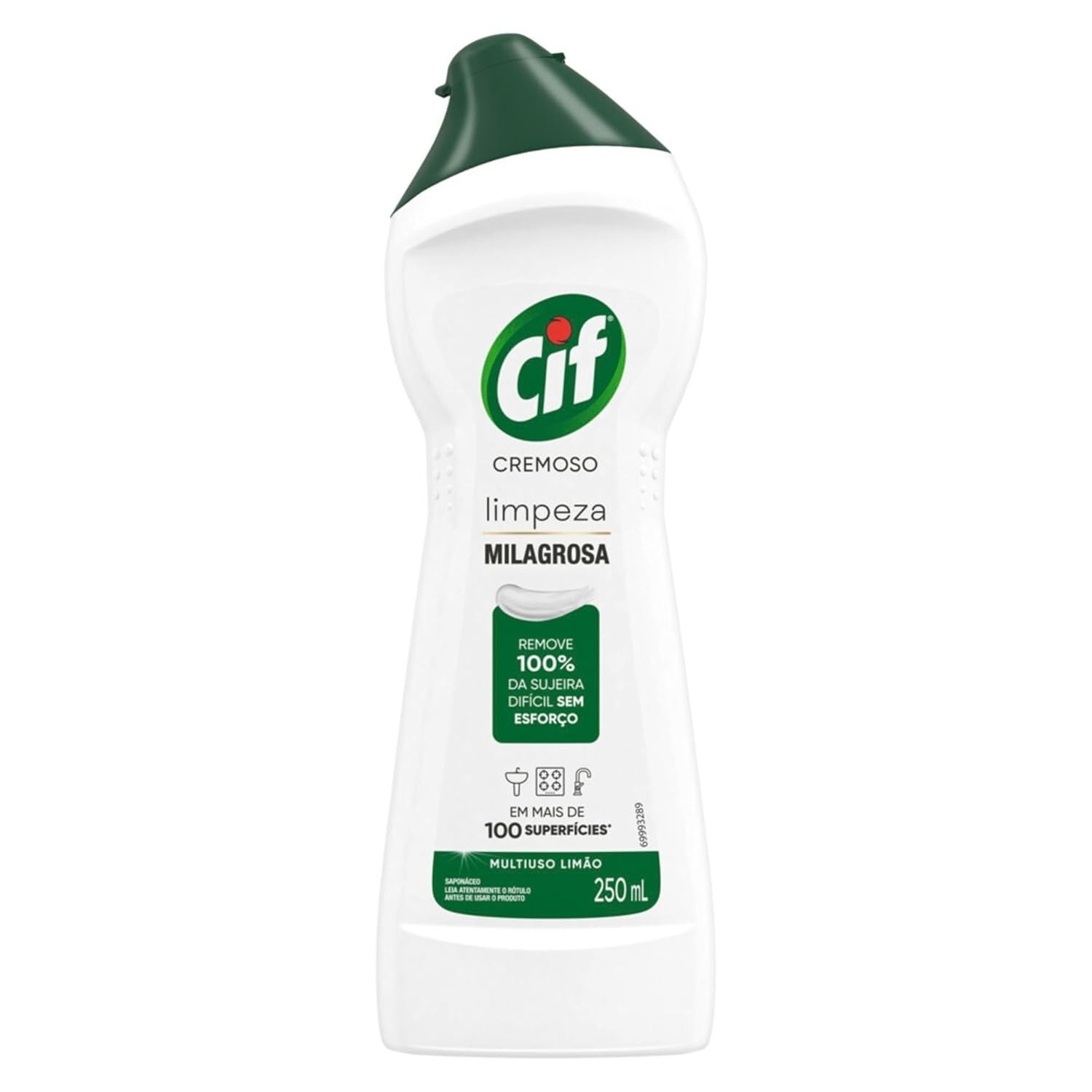 CIF Cremoso Limão 250ml - Limpeza Profunda em 100+ Superfícies