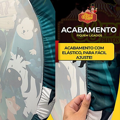 Kit Painel Redondo Glitter Dourado + Trio Capa Cilindro