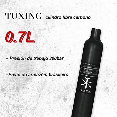 Cilindro PCP 300Bar: Fibra de Carbono para Mergulho