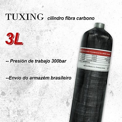 Cilindro PCP 3L: Fibra de Carbono para Scuba e Paintball