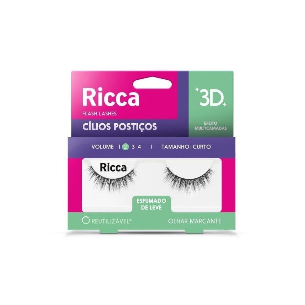 Cílios 3D Ricca: Vol.02 Curto para um Olhar Natural