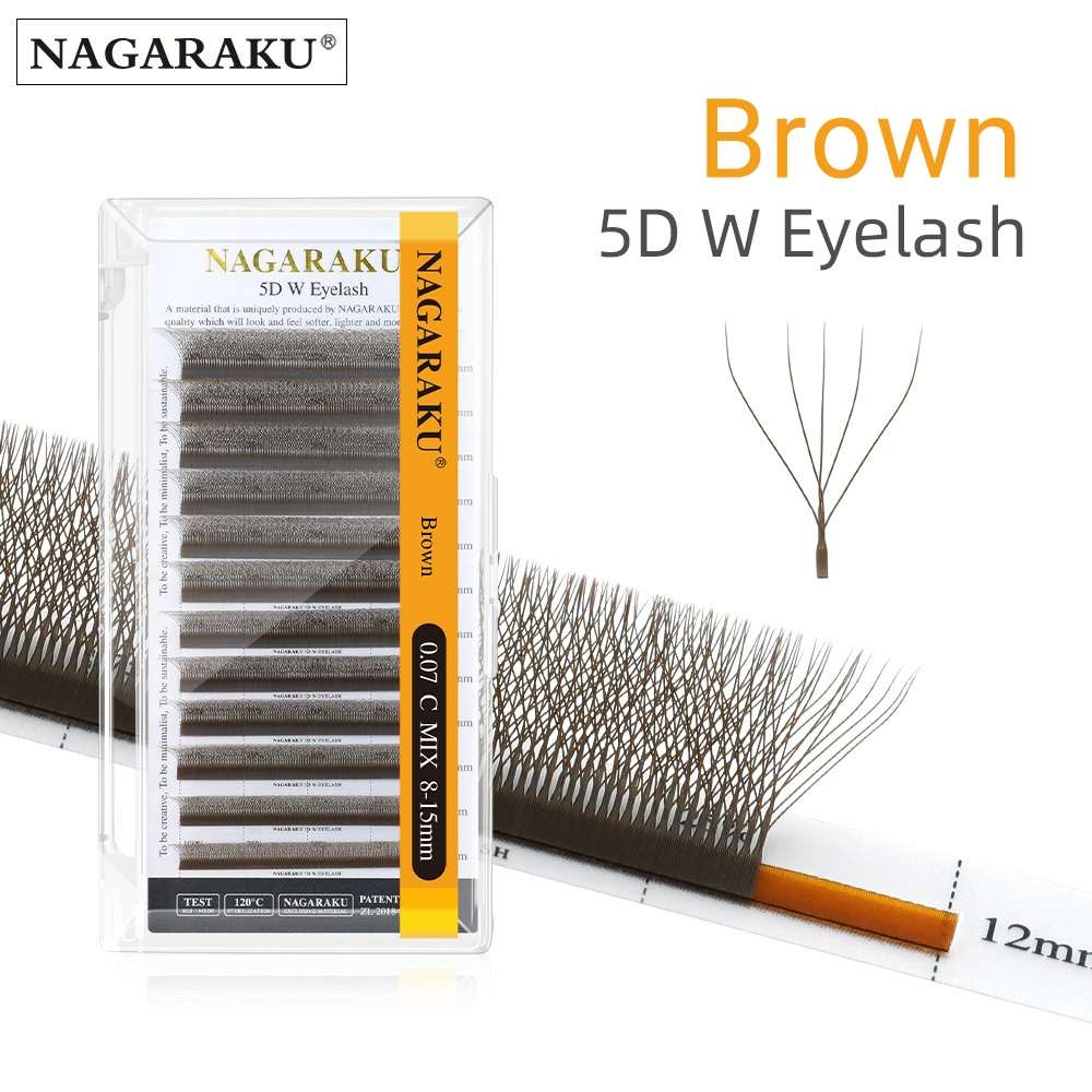 Cílios 5D NAGARAKU Marrom: Volume Natural e Fácil!