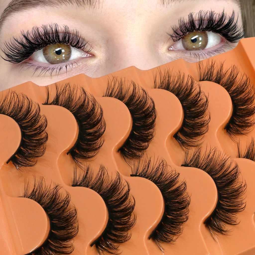 Cílios Falsos Volume 8D GROINNEYA: 5 Pares para Olhos Fofos e Naturais!