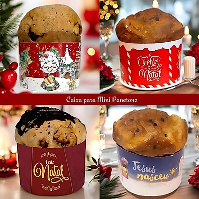 Cinta Panetone/Chocotone 500g: Embalagem Natal 2025