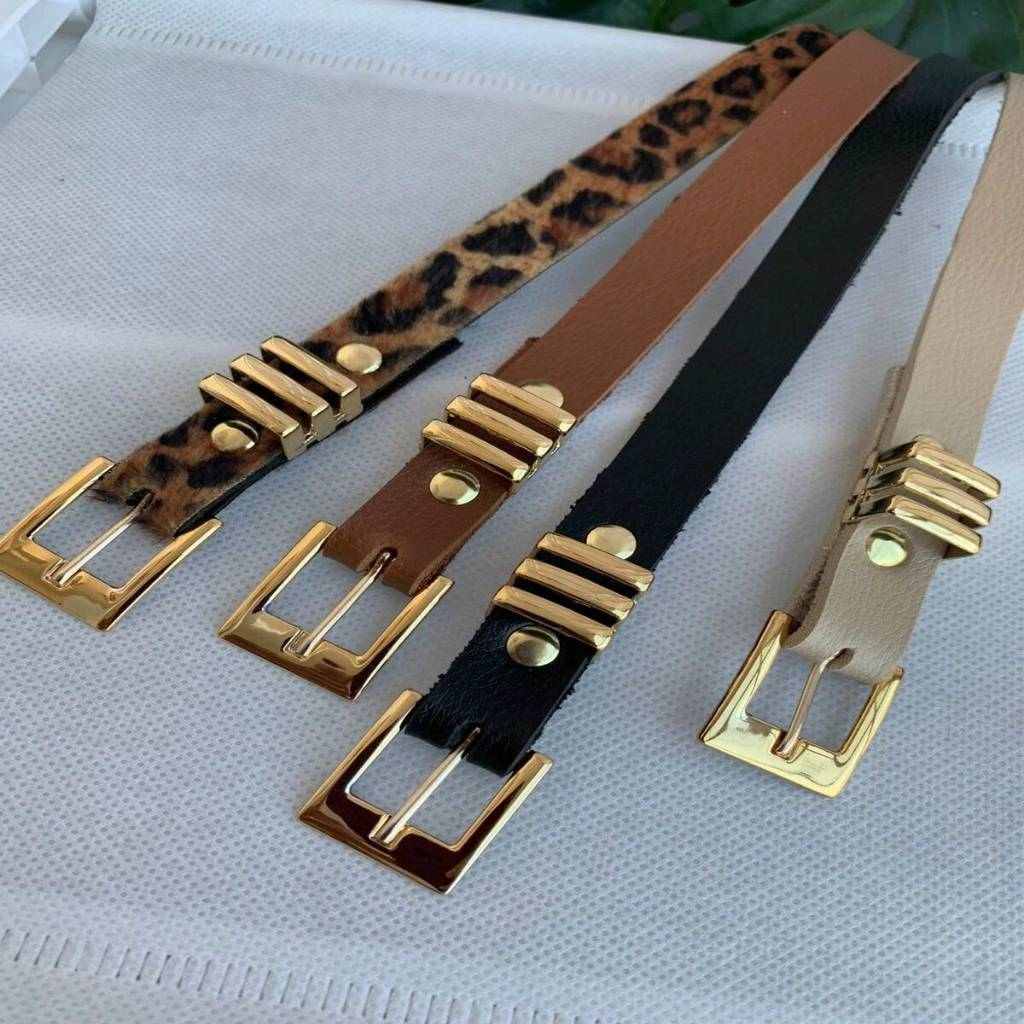 Cinto Ana: Elegância Dourada Fivela Quadrada
