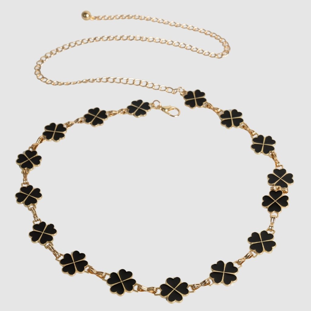 Cinto Feminino Reversível com Trevo de Quatro Folhas